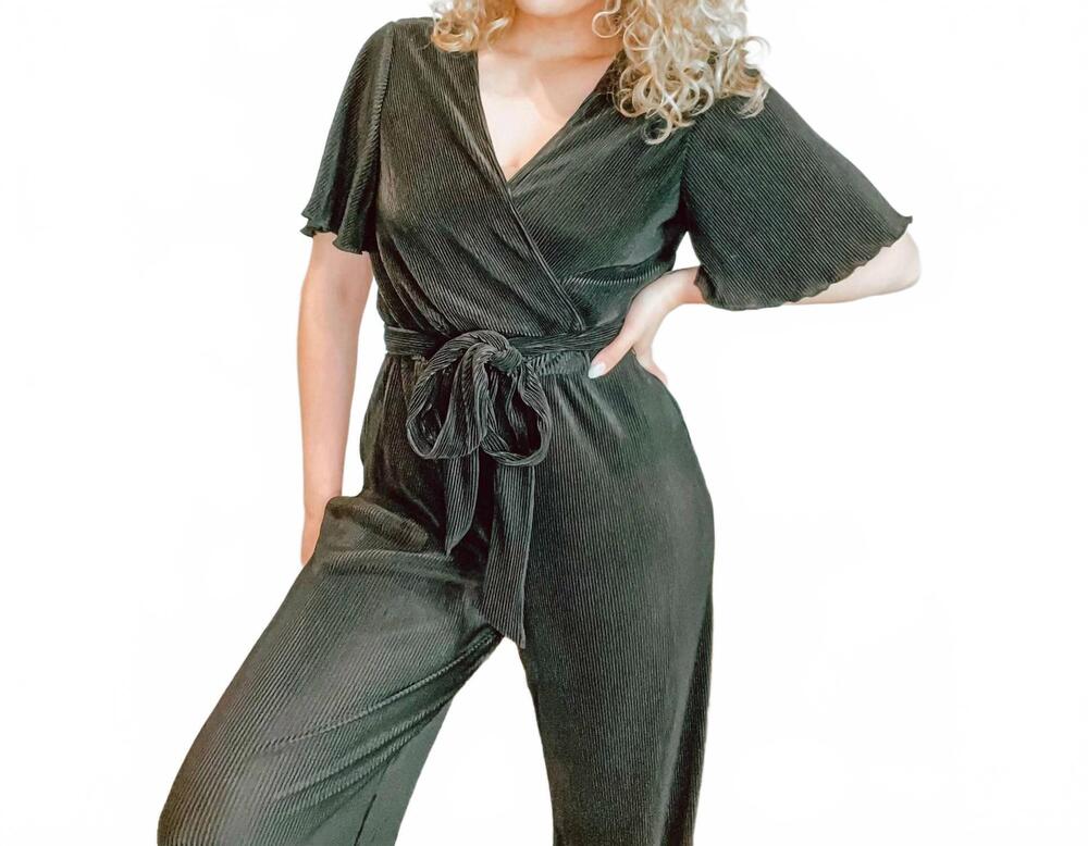 NEW DRESS DAY amber wide leg jumpsuit in black